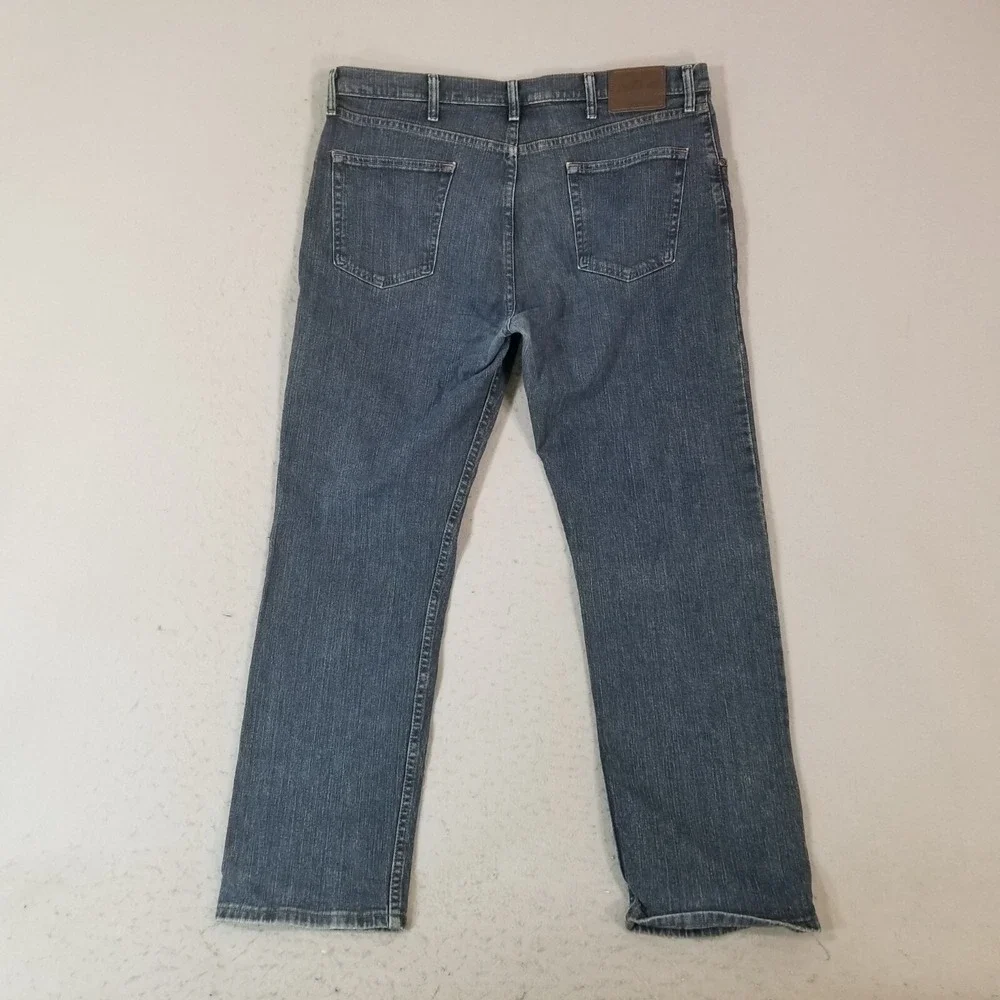Wrangler jeans men's 38x30 relaxed straight blue stretch denim pants